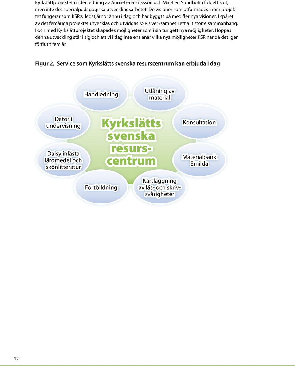 I spåret av det femåriga projektet utvecklas och utvidgas KSR:s verksamhet i ett allt större sammanhang. I och med Kyrkslättprojektet skapades möjligheter som i sin tur gett nya möjligheter.