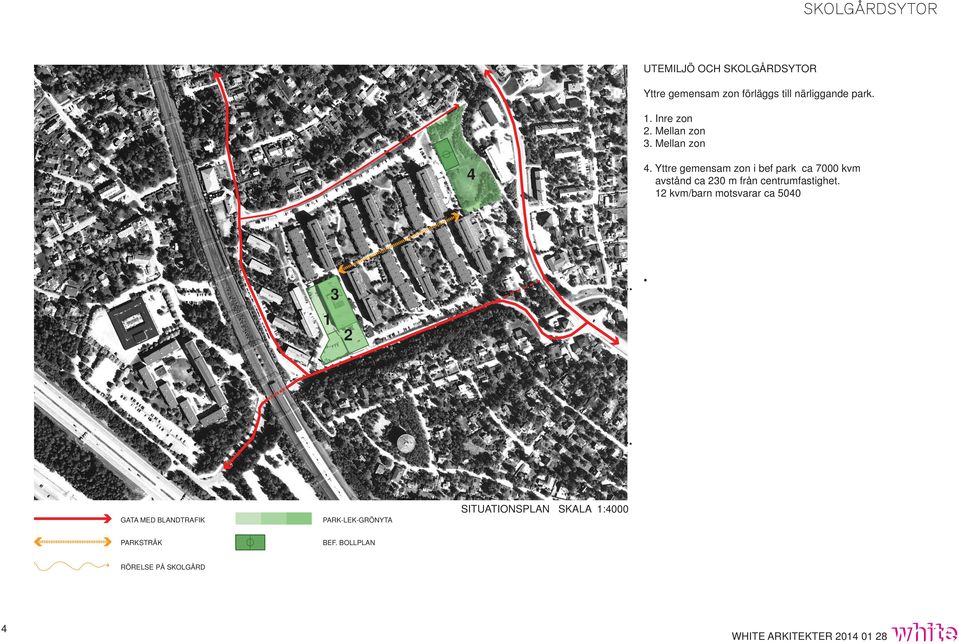 Yttre gemensam zon i bef park ca 7000 kvm avstånd ca 230 m från centrumfastighet.