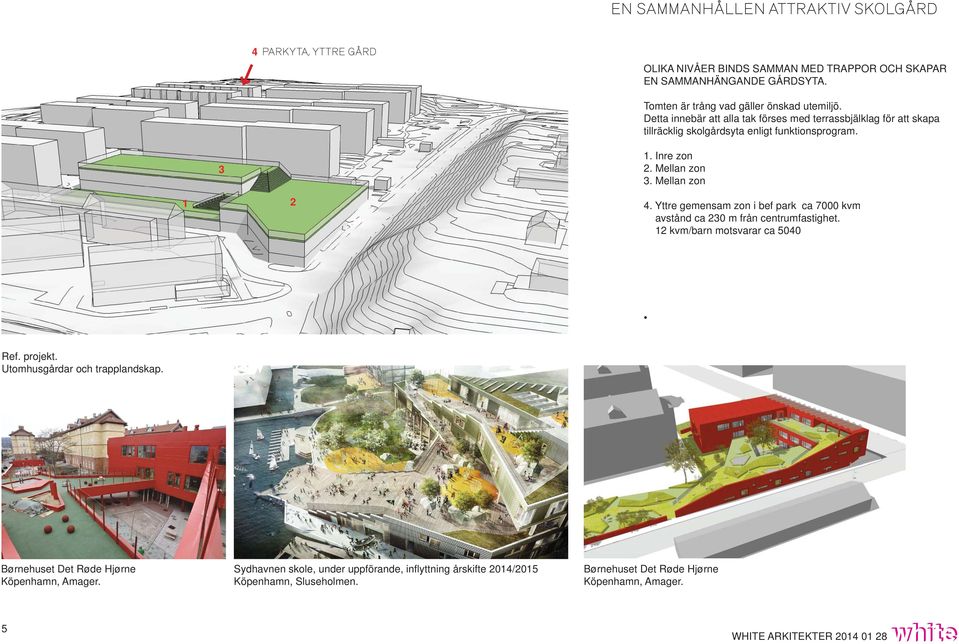 Inre zon 2. Mellan zon 3. Mellan zon 4. Yttre gemensam zon i bef park ca 7000 kvm avstånd ca 230 m från centrumfastighet. 12 kvm/barn motsvarar ca 5040 Ref. projekt.