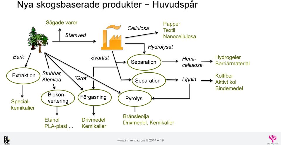 Stubbar, Klenved Specialkemikalier Biokonvertering Grot Förgasning Pyrolys Separation