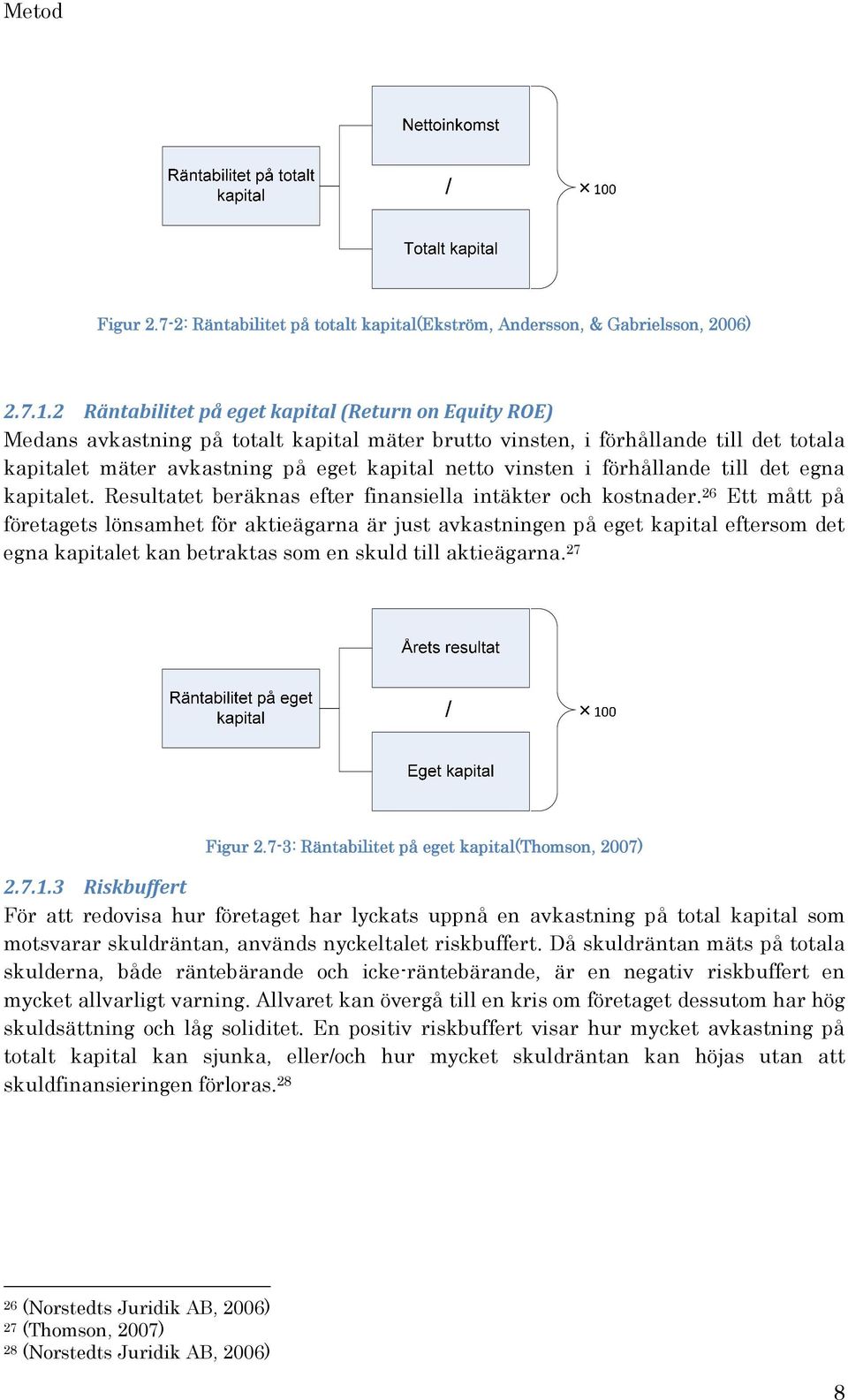 i förhållande till det egna kapitalet. Resultatet beräknas efter finansiella intäkter och kostnader.