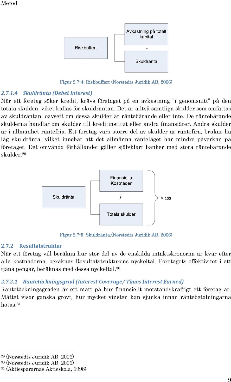 Det är alltså samtliga skulder som omfattas av skuldräntan, oavsett om dessa skulder är räntebärande eller inte.