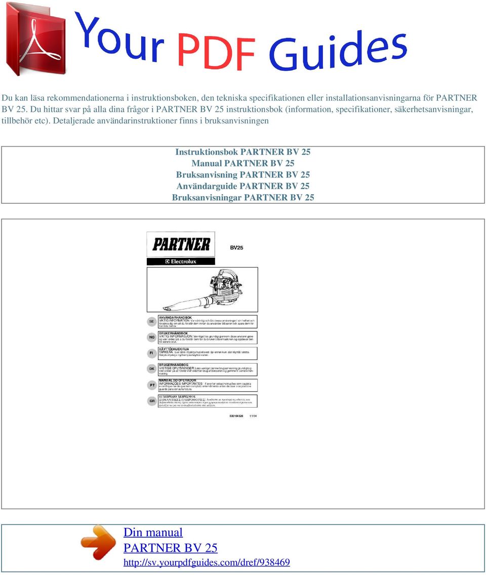 Du hittar svar på alla dina frågor i instruktionsbok (information, specifikationer,