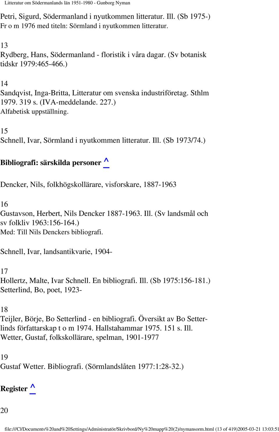 15 Schnell, Ivar, Sörmland i nyutkommen litteratur. Ill. (Sb 1973/74.