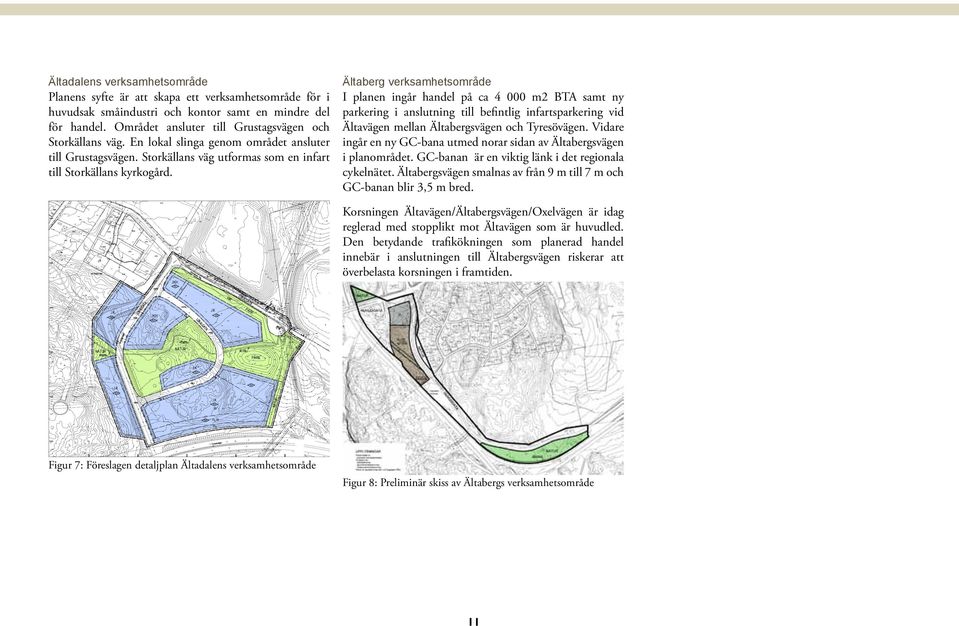 Ältaberg verksahetsoråde I planen ingår handel på ca 4 000 2 BA sat ny parkering i anslutning till befintlig infartsparkering vid ellan Ältabergsvägen och yresövägen.