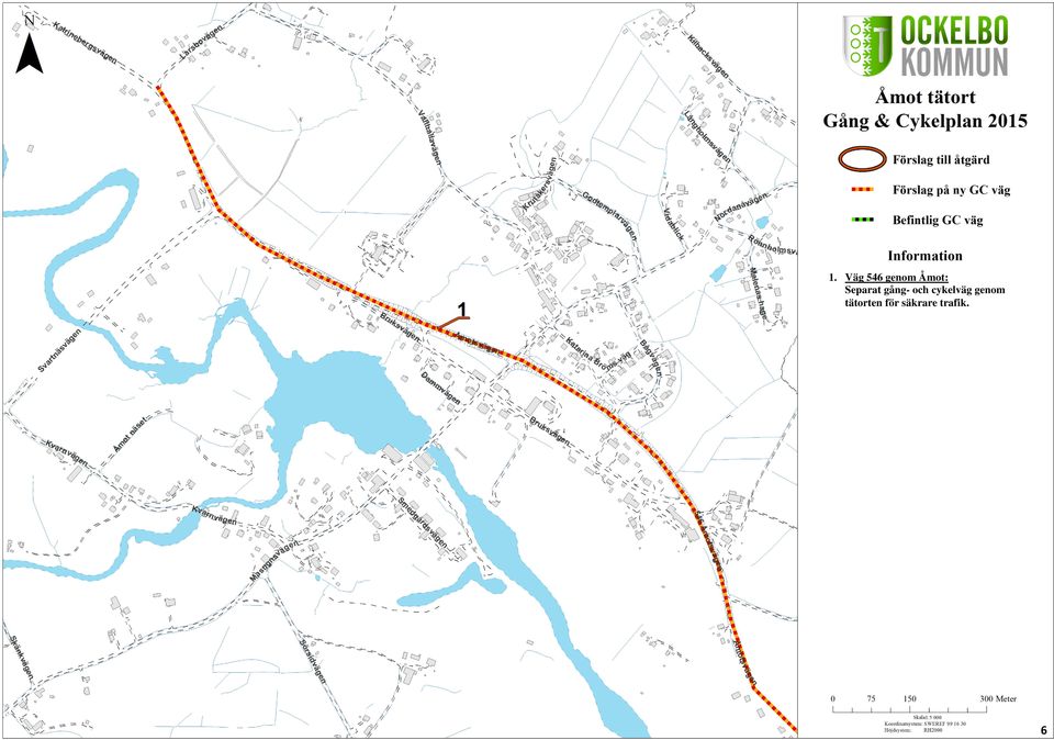 och cykelväg genom