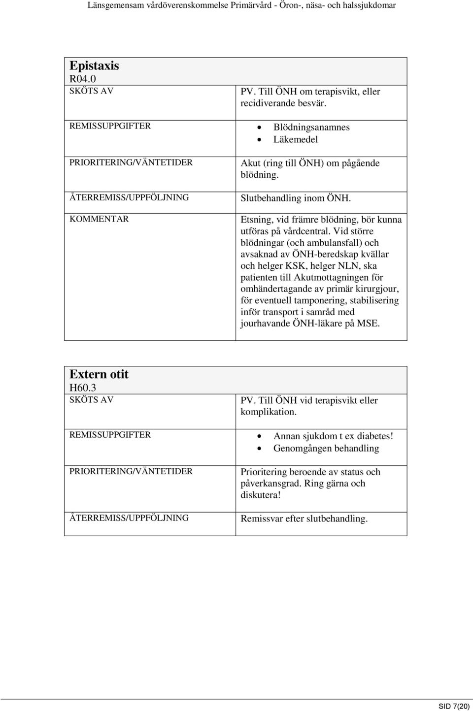 Vid större blödningar (och ambulansfall) och avsaknad av ÖNH-beredskap kvällar och helger KSK, helger NLN, ska patienten till Akutmottagningen för omhändertagande av primär kirurgjour, för