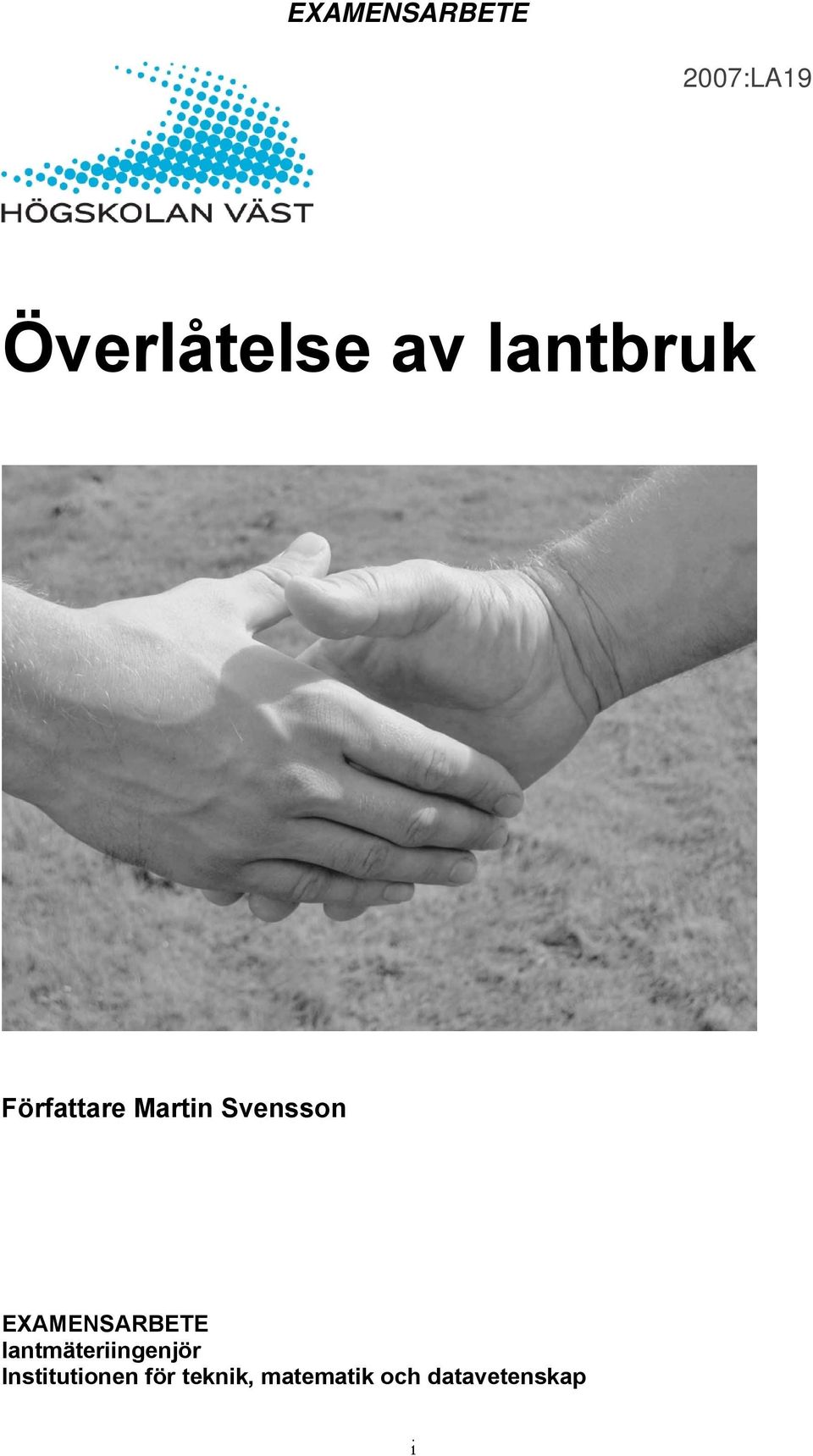 EXAMENSARBETE lantmäteriingenjör