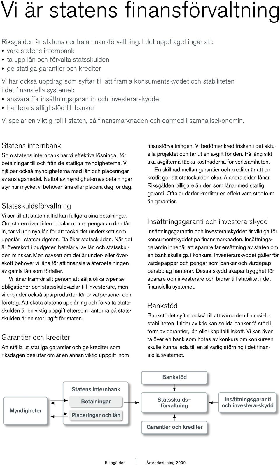 stabiliteten i det finansiella systemet: ansvara för insättningsgarantin och investerarskyddet hantera statligt stöd till banker Vi spelar en viktig roll i staten, på finansmarknaden och därmed i