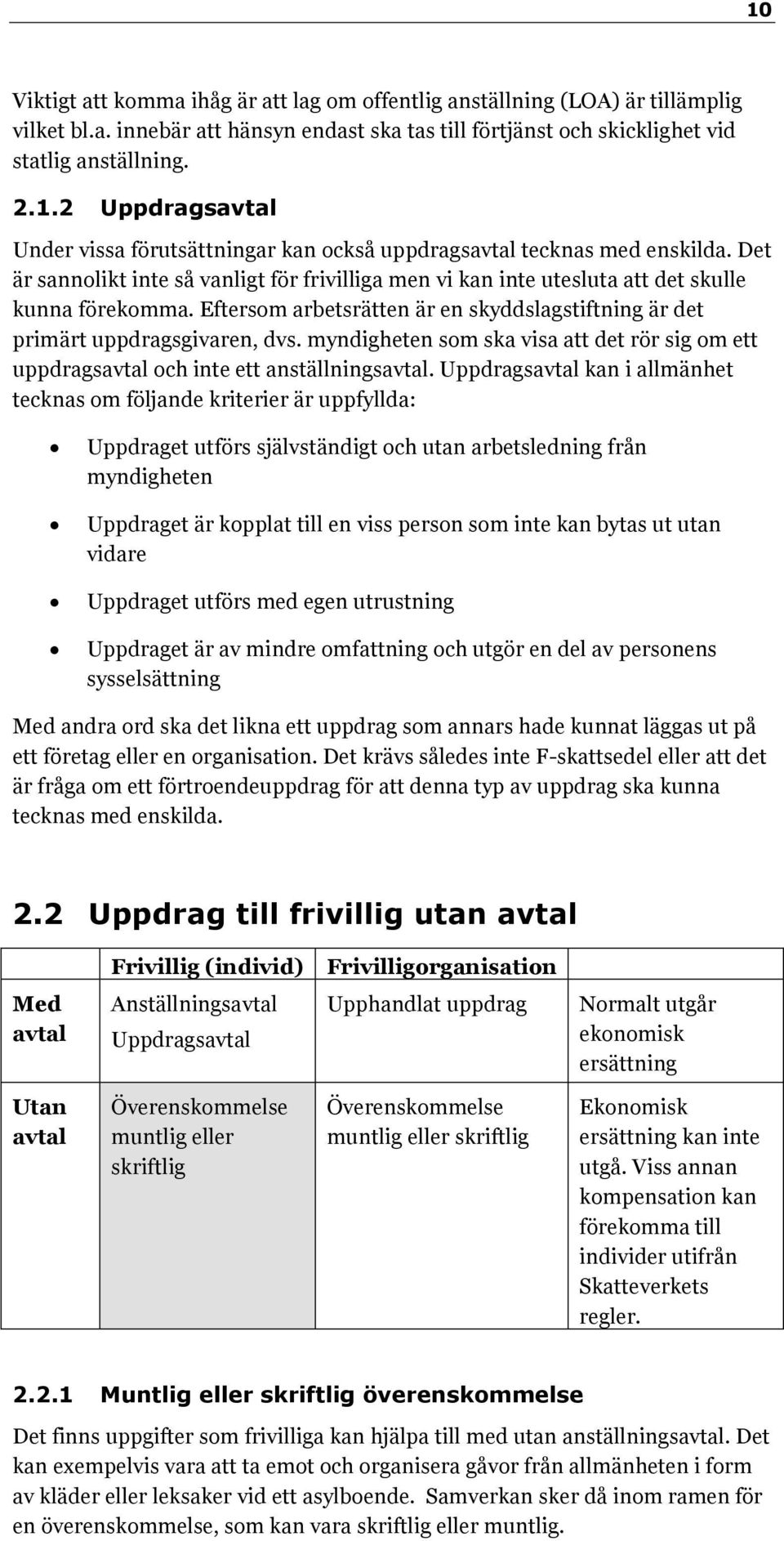 myndigheten som ska visa att det rör sig om ett uppdragsavtal och inte ett anställningsavtal.