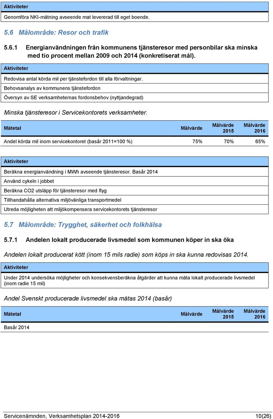 Behovsanalys av kommunens tjänstefordon Översyn av SE verksamheternas fordonsbehov (nyttjandegrad) Minska tjänsteresor i Servicekontorets verksamheter.