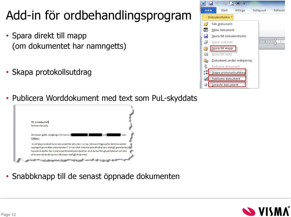 protokollsutdrag Publicera Worddokument med text som