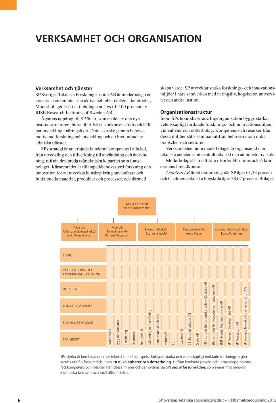 Ägarens uppdrag till SP är att, som en del av den nya instituts strukturen, bidra till tillväxt, konkurrenskraft och hållbar utveckling i näringslivet.