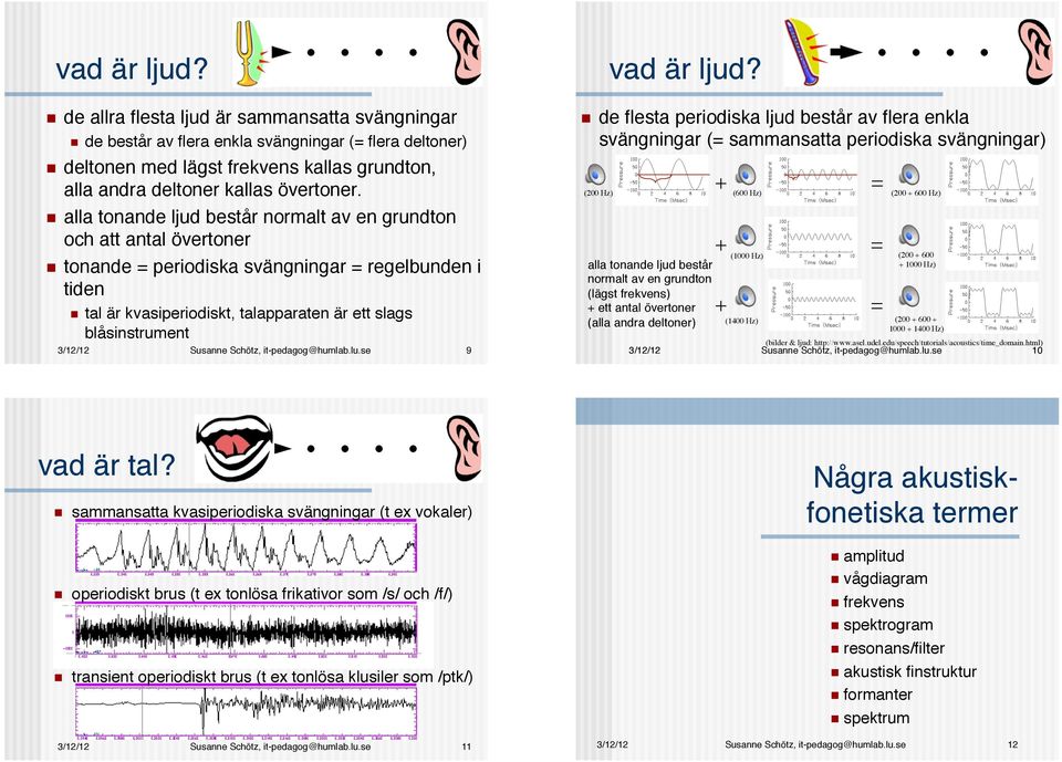 ! tonande = periodiska svängningar = regelbunden i tiden!! tal är kvasiperiodiskt, talapparaten är ett slags blåsinstrument!