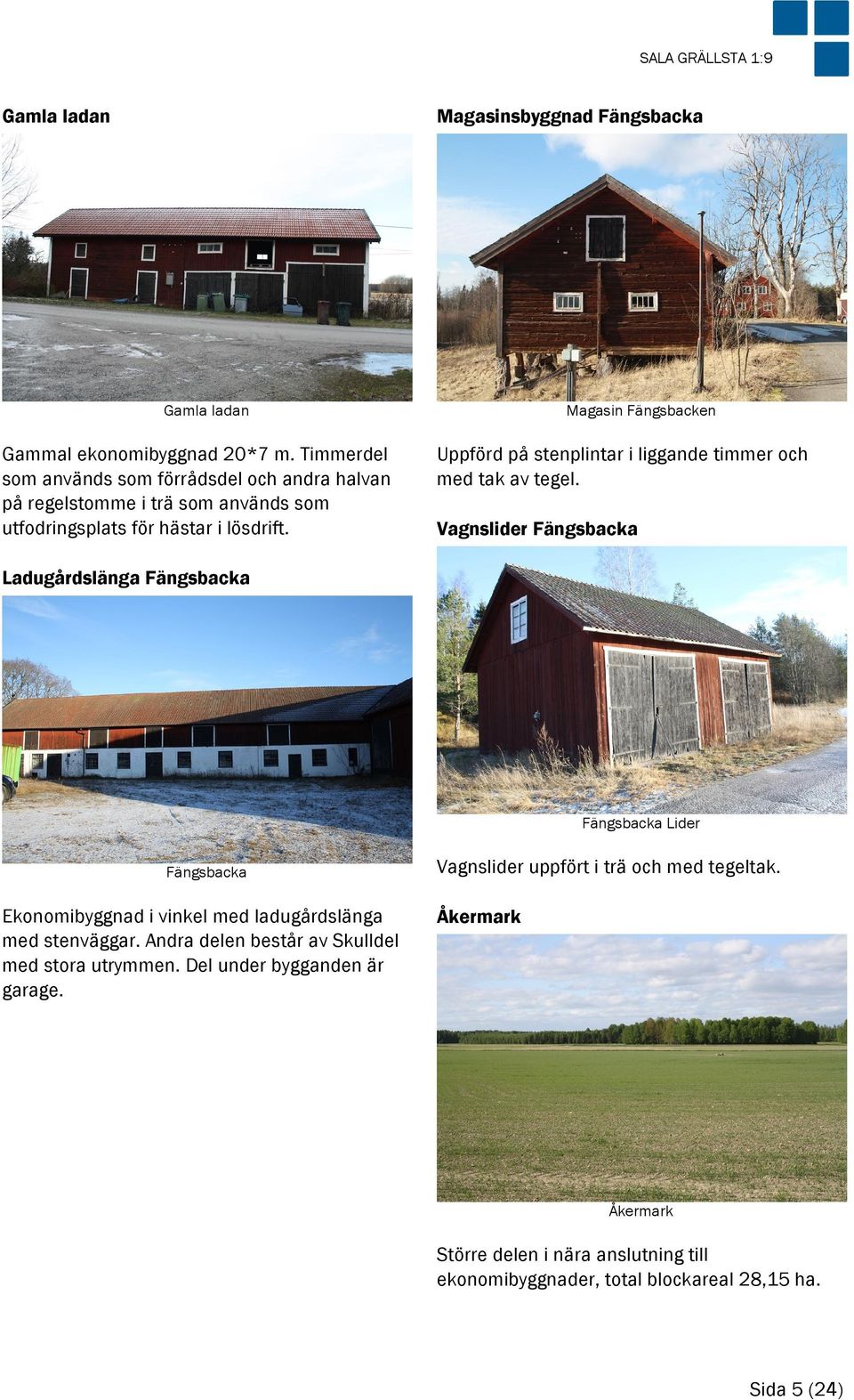 Magasin Fängsbacken Uppförd på stenplintar i liggande timmer och med tak av tegel.