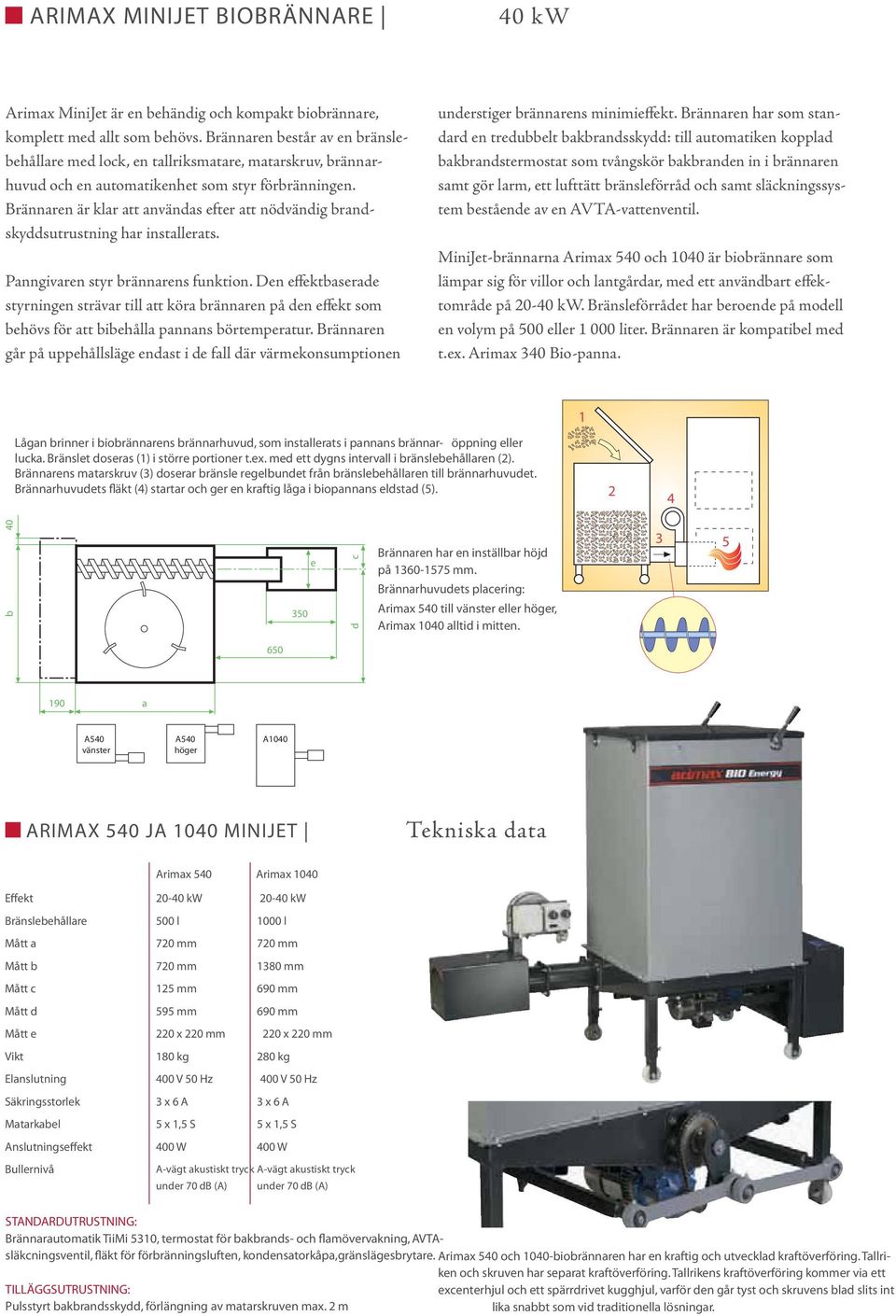 Brännaren är klar att användas efter att nödvändig brandskyddsutrustning har installerats. Panngivaren styr brännarens funktion.