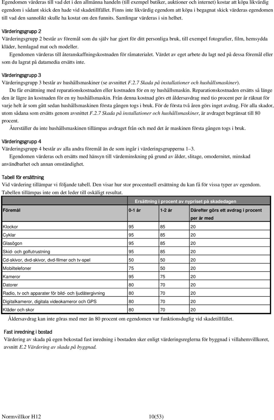 Värderingsgrupp 2 Värderingsgrupp 2 består av föremål som du själv har gjort för ditt personliga bruk, till exempel fotografier, film, hemsydda kläder, hemlagad mat och modeller.