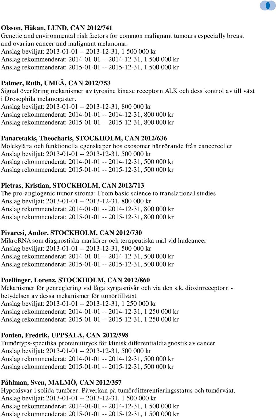 CAN 2012/753 Signal överföring mekanismer av tyrosine kinase receptorn ALK och dess kontrol av till växt i Drosophila melanogaster.