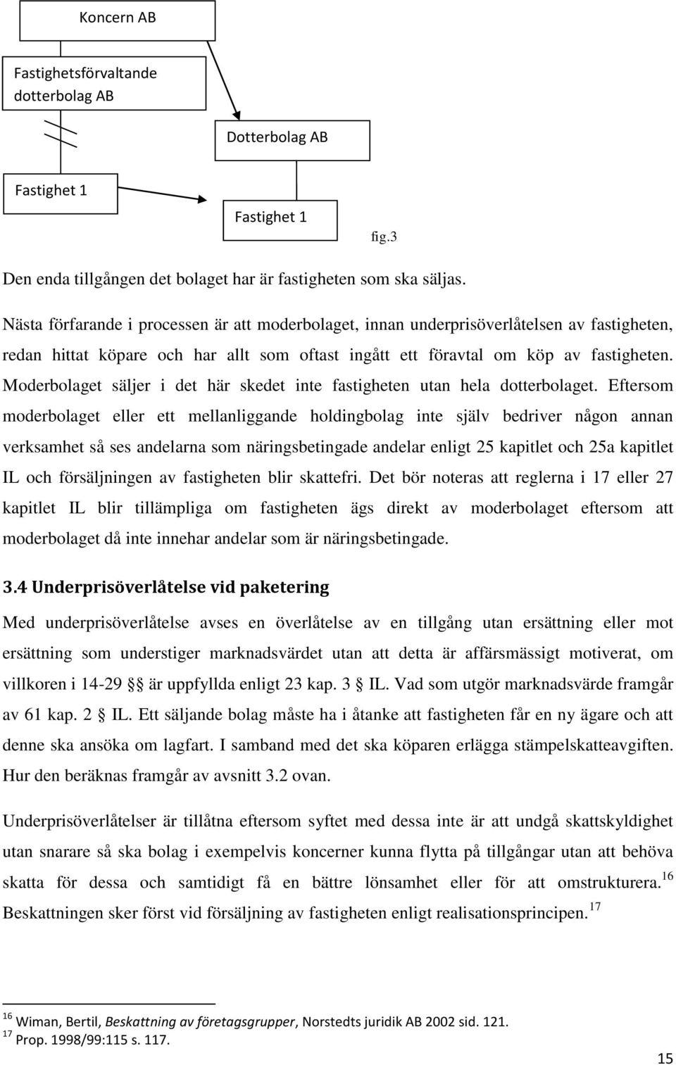 Moderbolaget säljer i det här skedet inte fastigheten utan hela dotterbolaget.