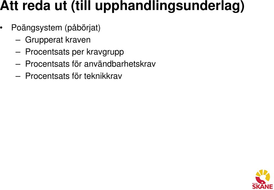 Procentsats per kravgrupp Procentsats för