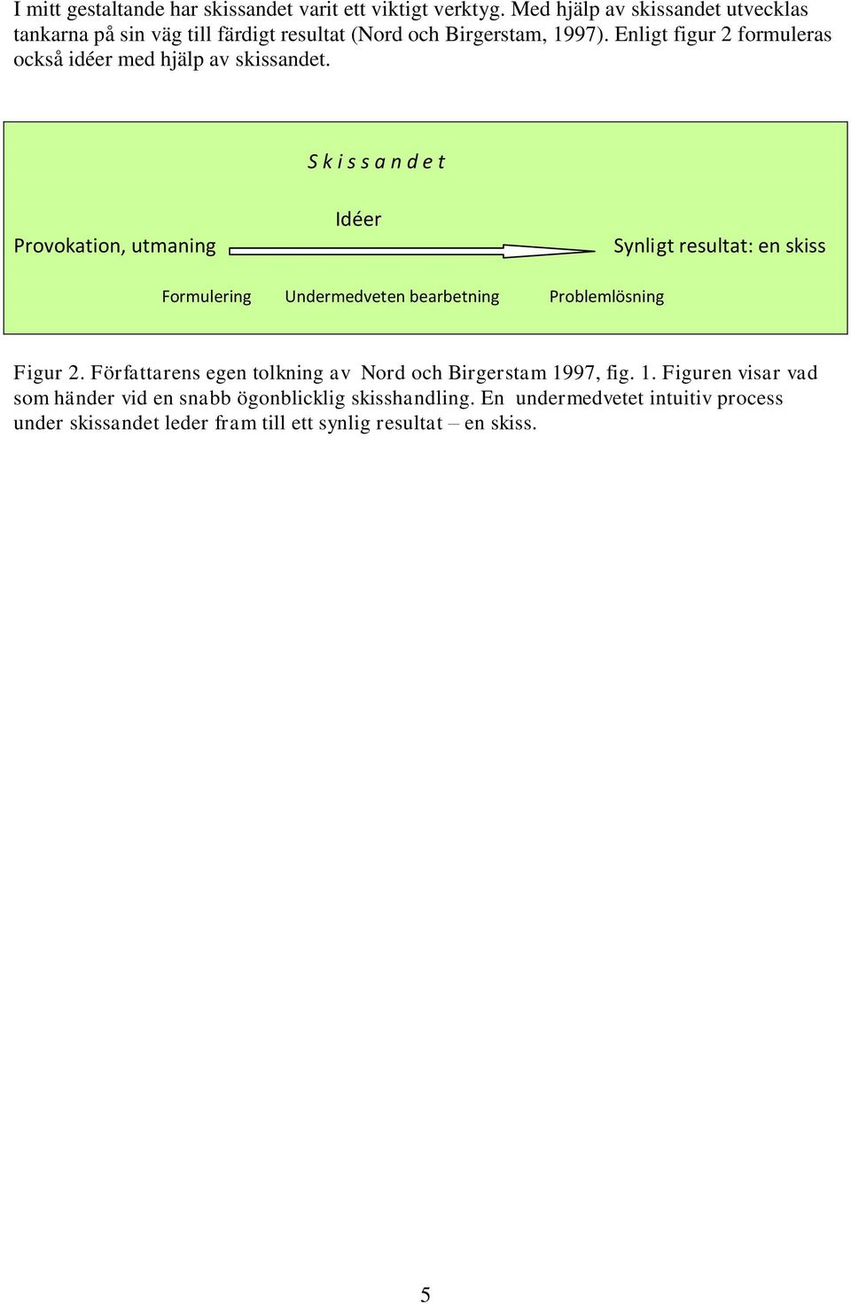 Enligt figur 2 formuleras också idéer med hjälp av skissandet.