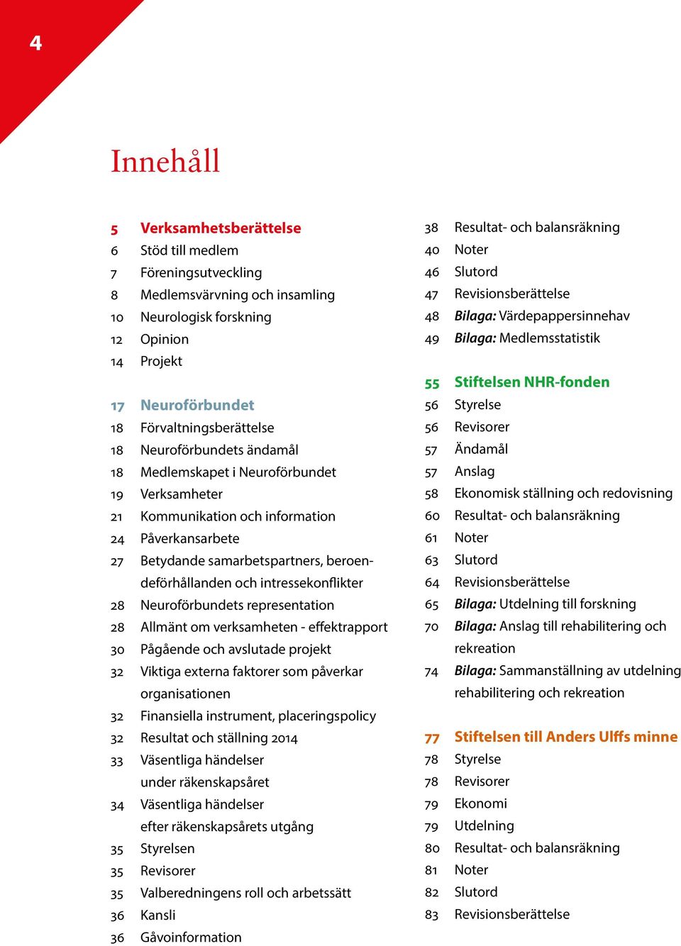 intressekonflikter 28 Neuroförbundets representation 28 Allmänt om verksamheten - effektrapport 30 Pågående och avslutade projekt 32 Viktiga externa faktorer som påverkar organisationen 32