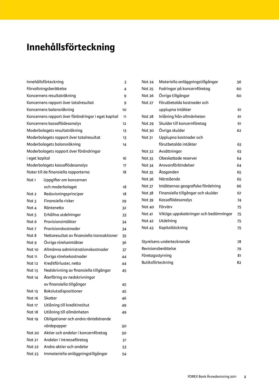 förändringar i eget kapital 16 Moderbolagets kassaflödesanalys 17 Noter till de finansiella rapporterna 18 Not 1 Uppgifter om koncernen och moderbolaget 18 Not 2 Redovisningsprinciper 18 Not 3