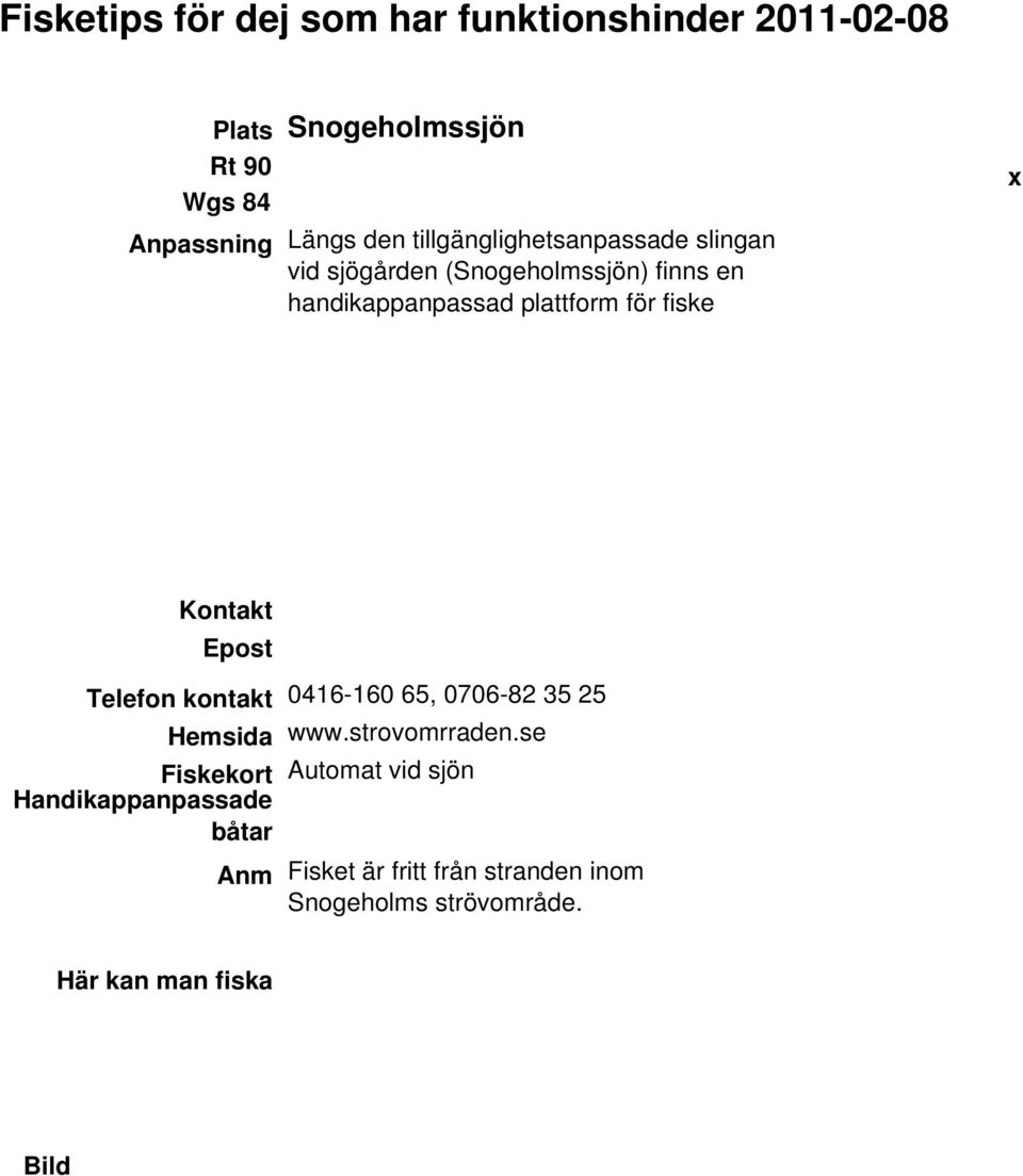 fiske Kontakt Telefon kontakt 0416-160 65, 0706-82 35 25 Hemsida www.strovomrraden.