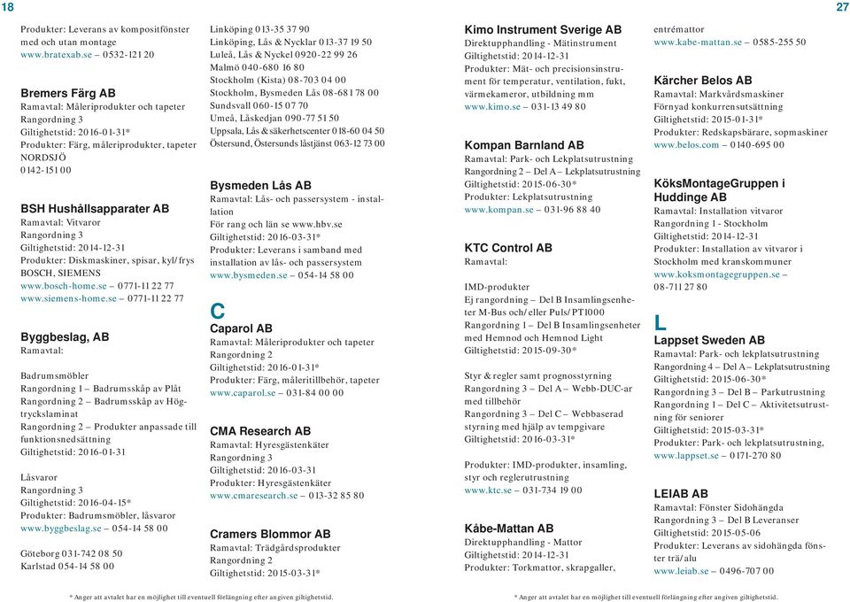 Rangordning 3 Produkter: Diskmaskiner, spisar, kyl/frys BOSCH, SIEMENS www.bosch-home.se 0771-11 22 77 www.siemens-home.