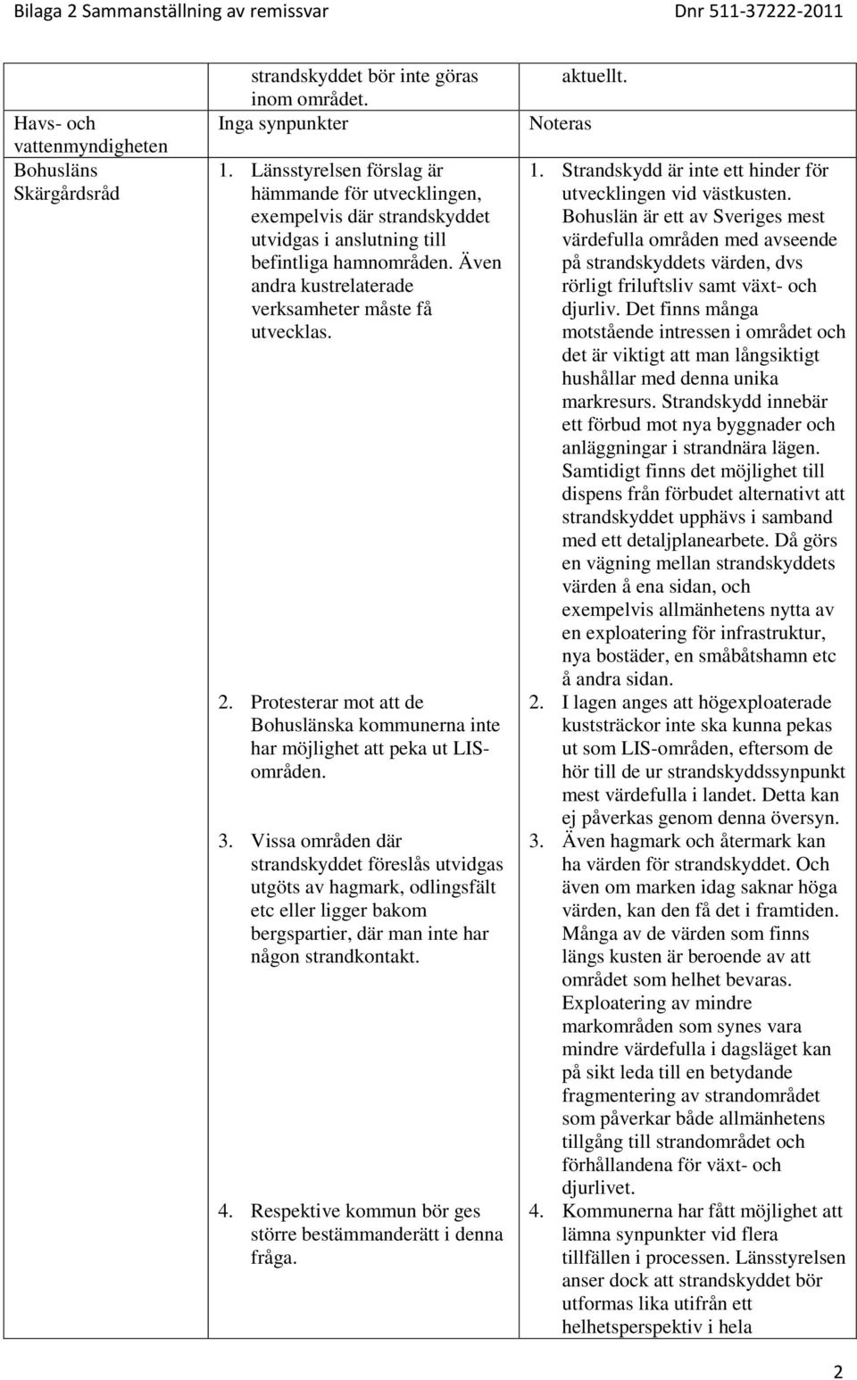 Protesterar mot att de Bohuslänska kommunerna inte har möjlighet att peka ut LISområden. 3.