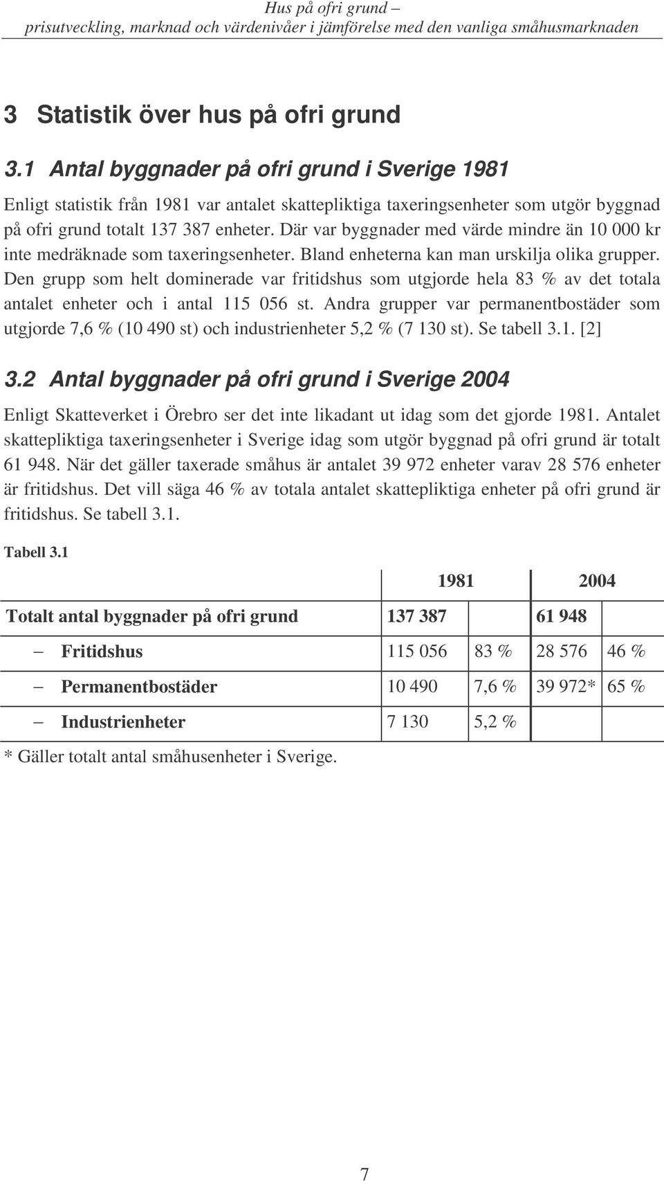 Där var byggnader med värde mindre än 10 000 kr inte medräknade som taxeringsenheter. Bland enheterna kan man urskilja olika grupper.