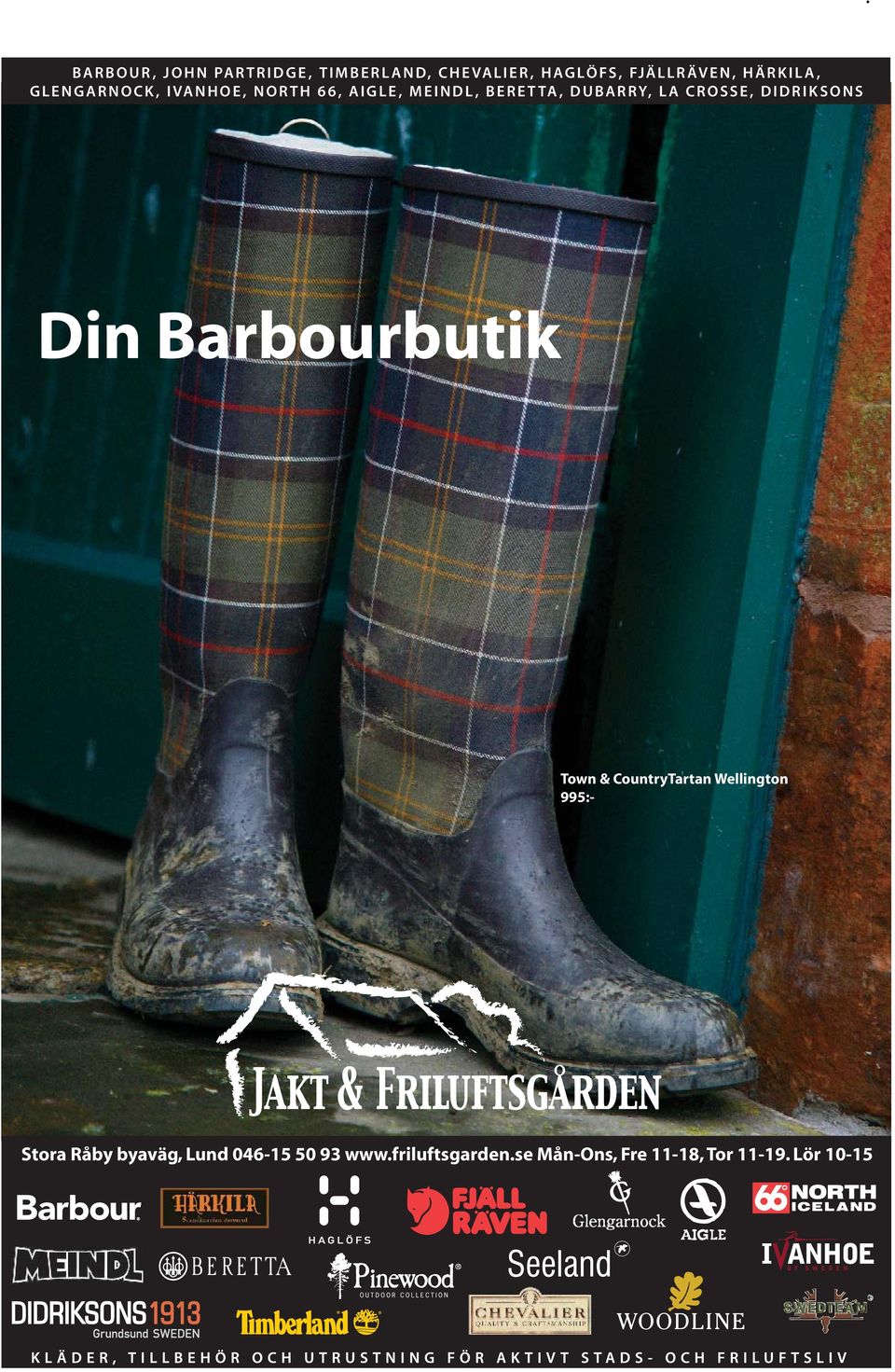 DIDRIKSONS Din Barbourbutik Town & CountryTartan Wellington 995:- Stora Råby