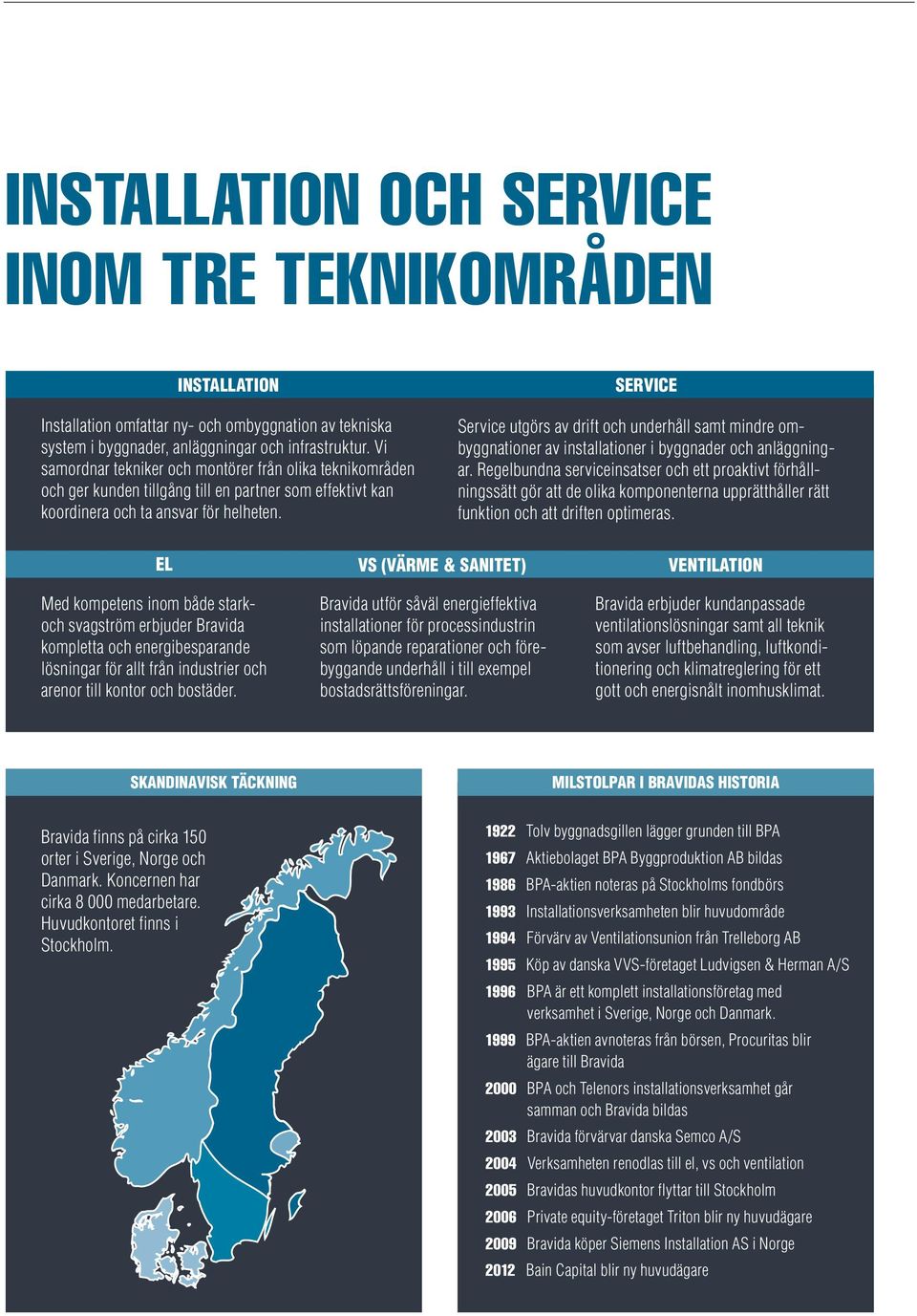 Service Service utgörs av drift och underhåll samt mindre ombyggnationer av installationer i byggnader och anläggningar.