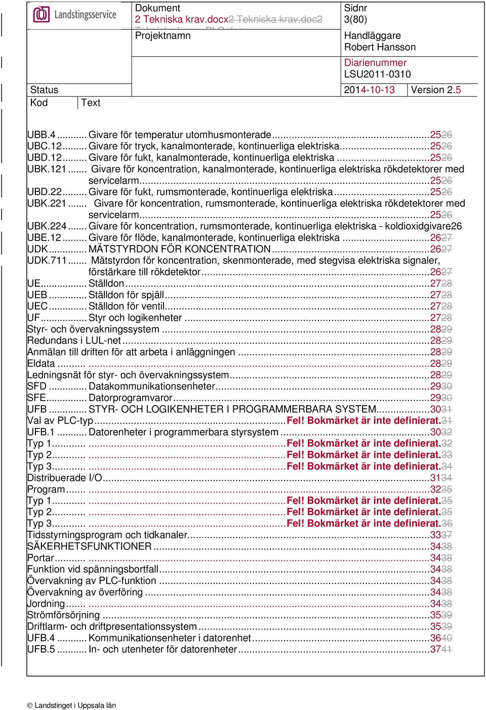 .. 2526 UBK.221... Givare för koncentration, rumsmonterade, kontinuerliga elektriska rökdetektorer med servicelarm... 2526 UBK.224.