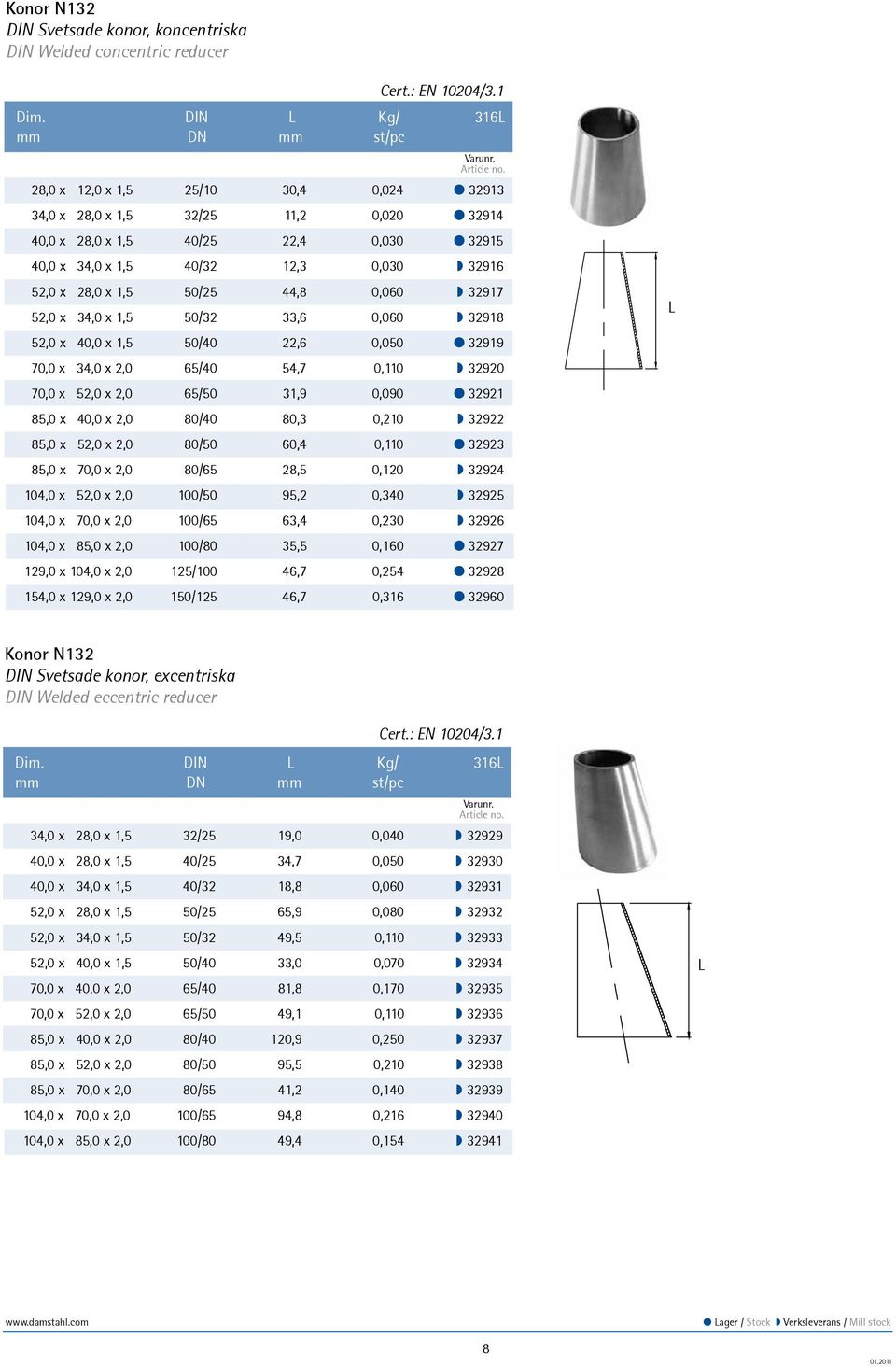 x 28,0 x 1,5 50/25 44,8 0,060 32917 52,0 x 34,0 x 1,5 50/32 33,6 0,060 32918 52,0 x 40,0 x 1,5 50/40 22,6 0,050 32919 70,0 x 34,0 x 2,0 65/40 54,7 0,110 32920 70,0 x 52,0 x 2,0 65/50 31,9 0,090 32921