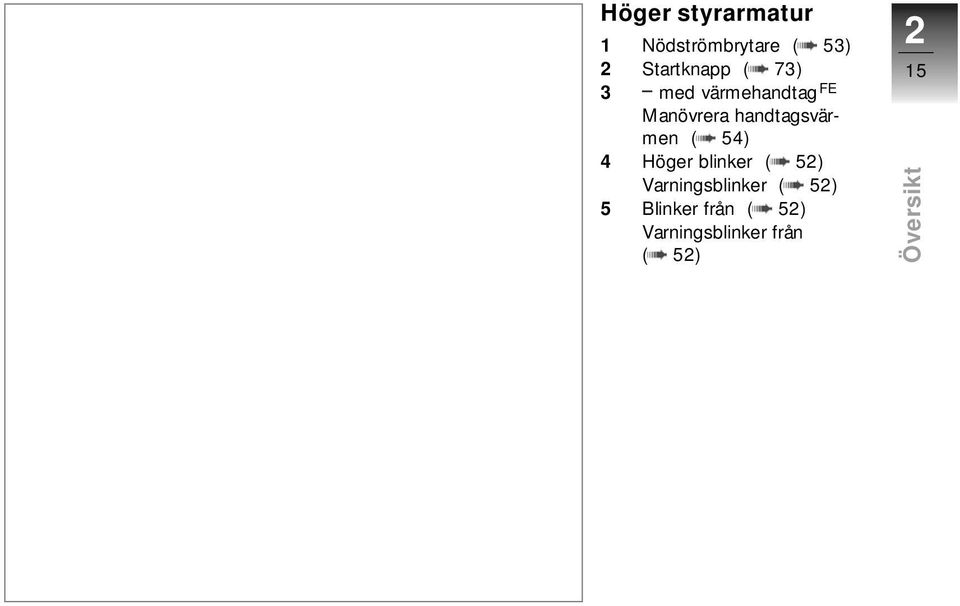 handtagsvärmen ( 54) 4 Höger blinker ( 52)