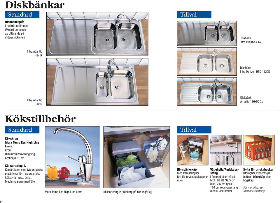 Line krom Krom. Diskmaskinsavstängning. Kranhöjd 1 cm. Diskbänk Amaltia 11x0 2b Källsortering 2. Konstruktion med två praktiska plasthinkar för t ex organiskt köksavfall resp. övrigt.