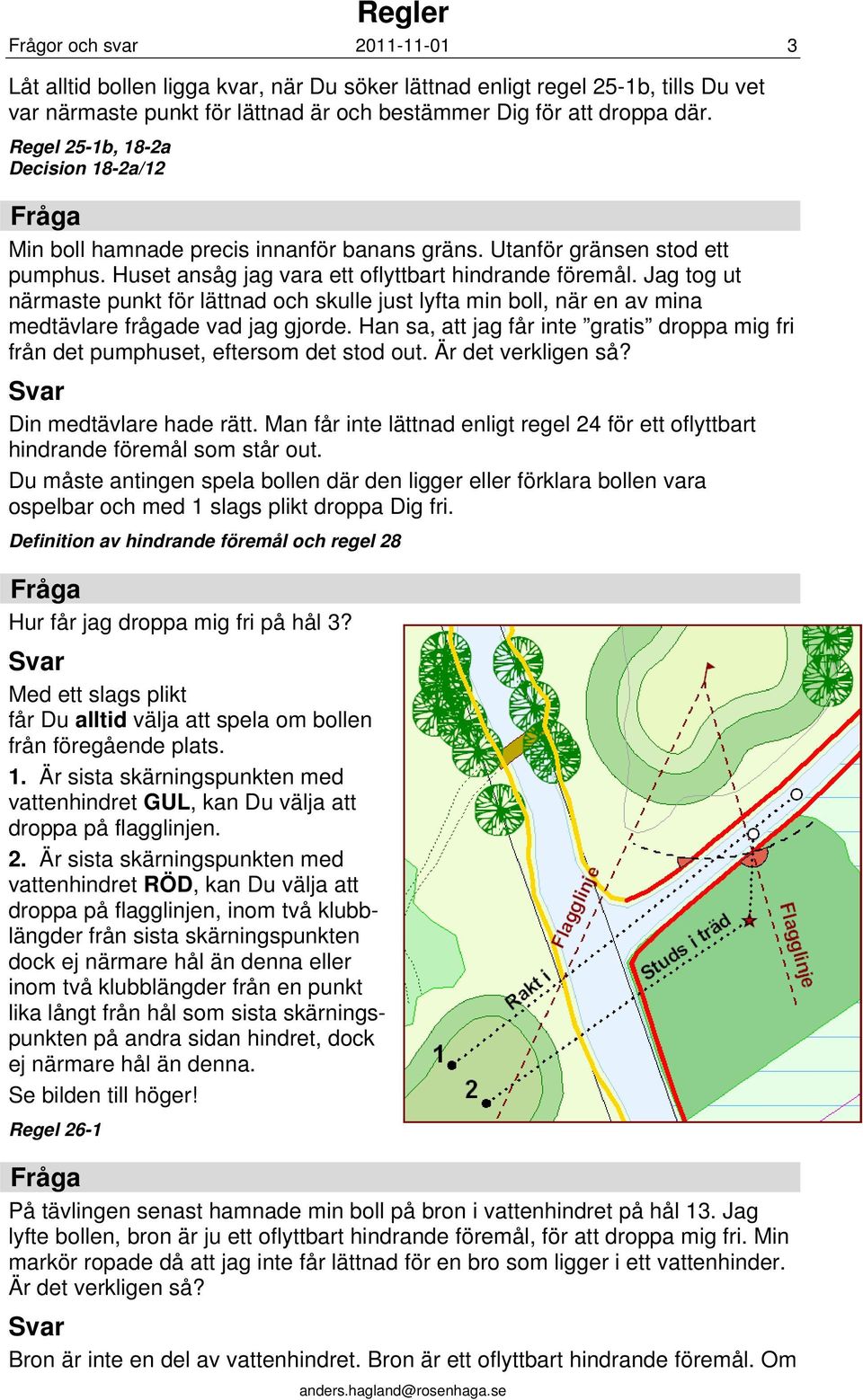 Jag tog ut närmaste punkt för lättnad och skulle just lyfta min boll, när en av mina medtävlare frågade vad jag gjorde.