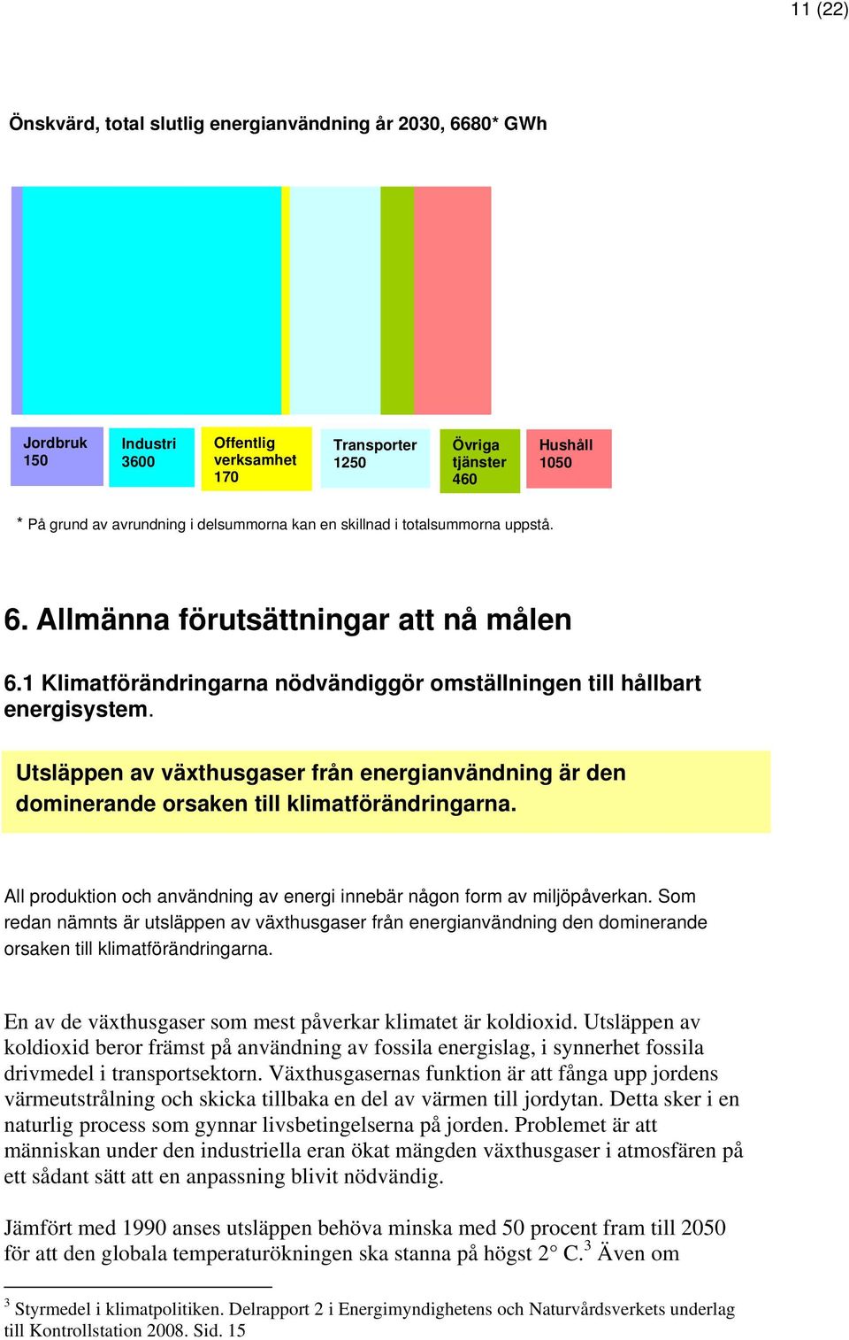 Utsläppen av växthusgaser från energianvändning är den dominerande orsaken till klimatförändringarna. All produktion och användning av energi innebär någon form av miljöpåverkan.