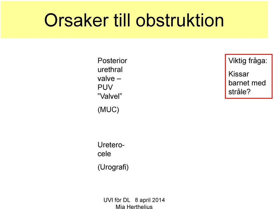 Valvel Viktig fråga: Kissar