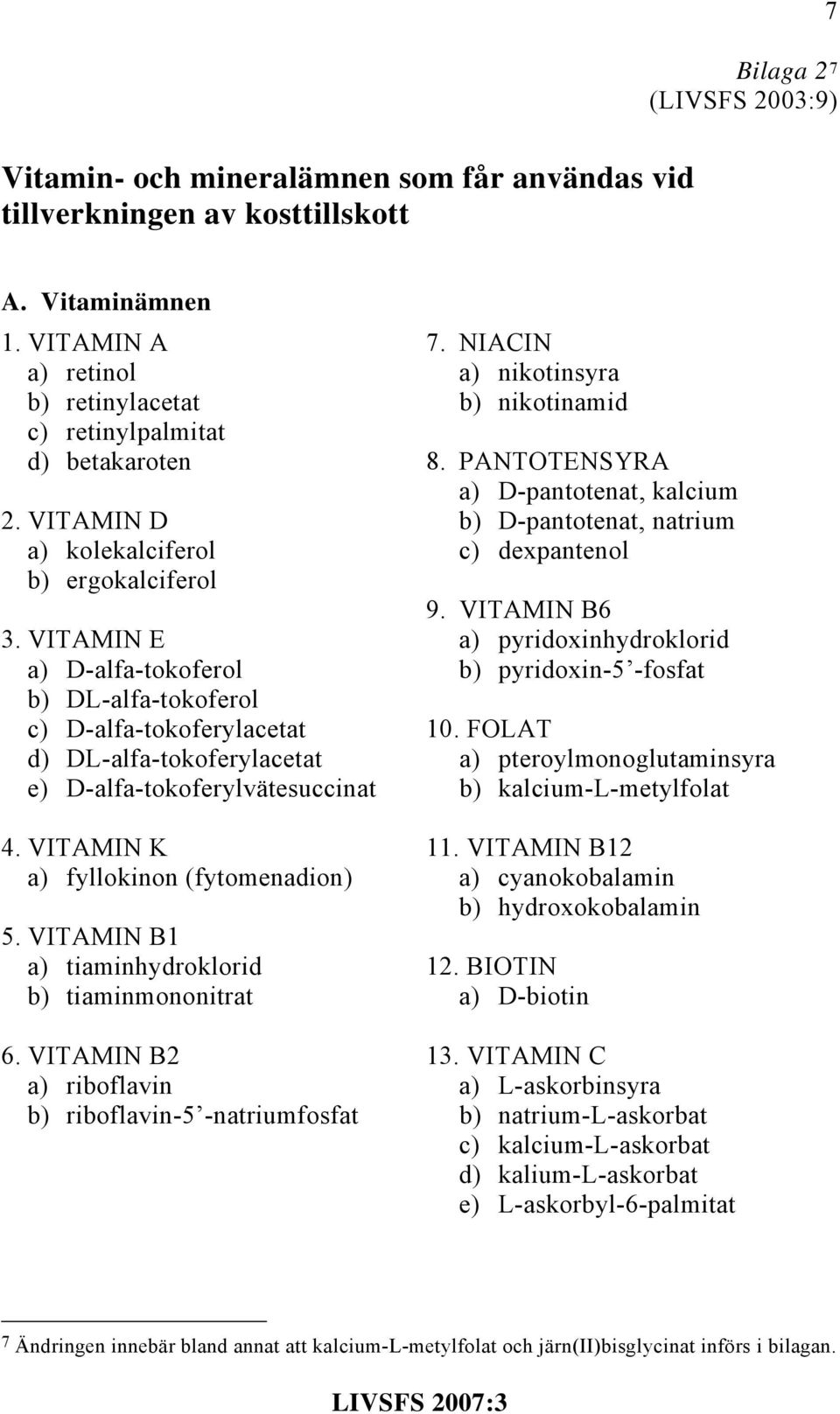 VITAMIN D b) D-pantotenat, natrium a) kolekalciferol c) dexpantenol b) ergokalciferol 9. VITAMIN B6 3.