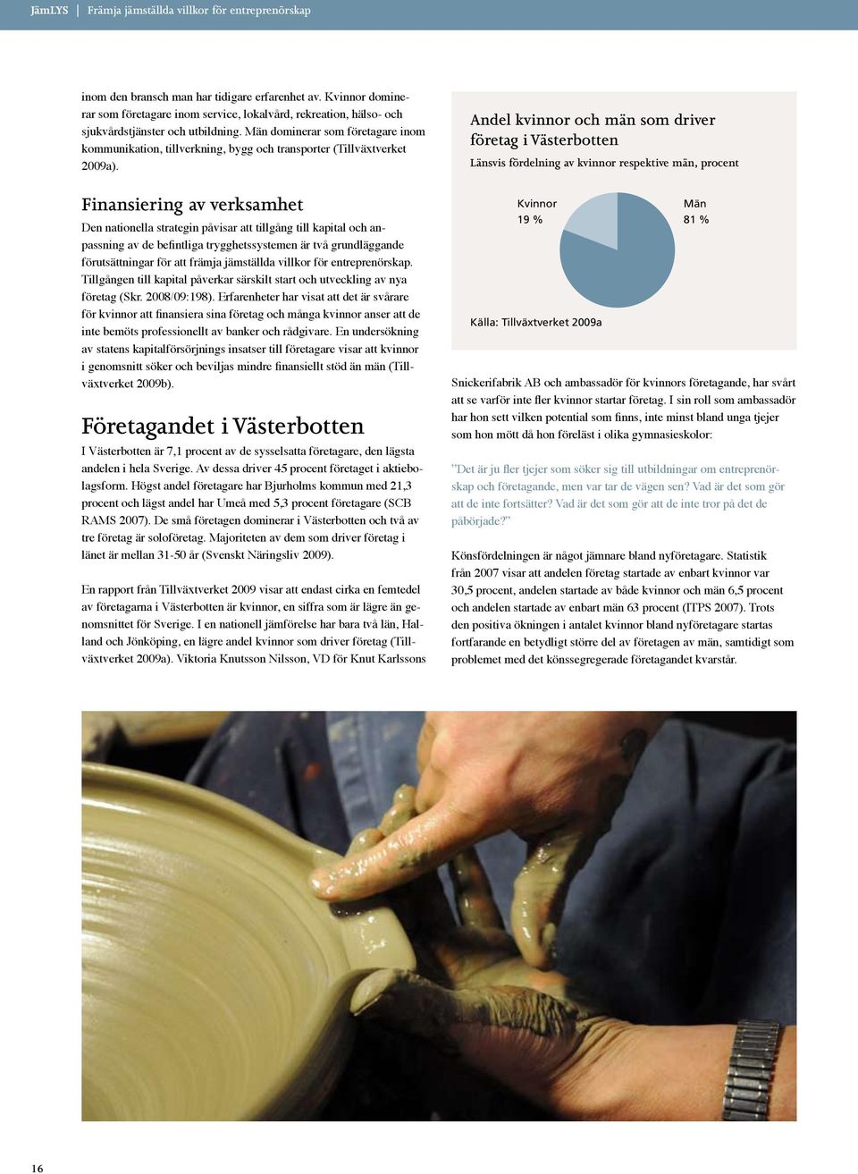 Män dominerar som företagare inom kommunikation, tillverkning, bygg och transporter (Tillväxtverket 2009a).