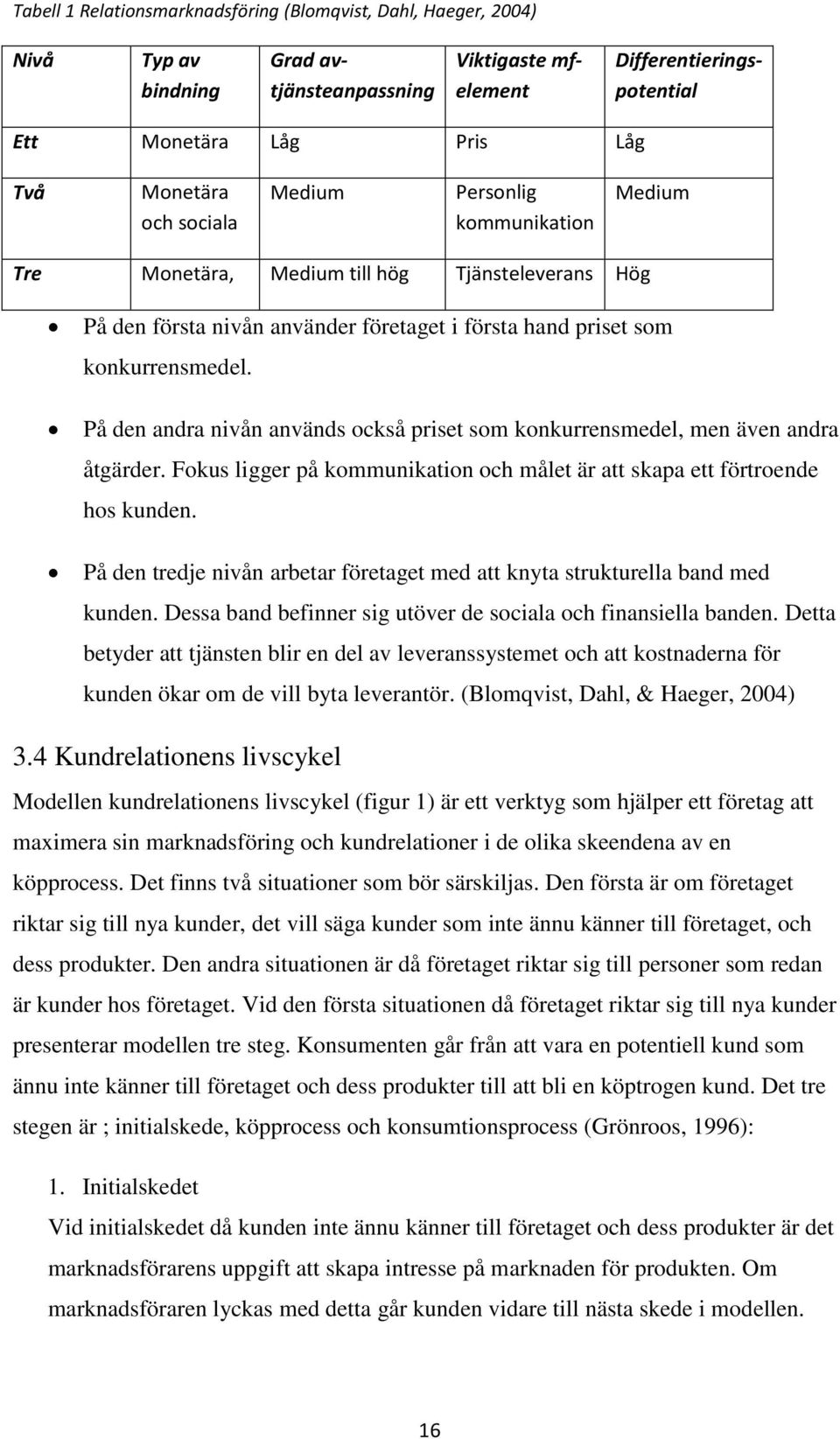 På den andra nivån används också priset som konkurrensmedel, men även andra åtgärder. Fokus ligger på kommunikation och målet är att skapa ett förtroende hos kunden.