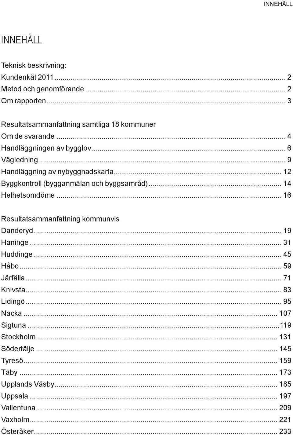 .. Byggkontroll (bygganmälan och byggsamråd)... 1 Helhetsomdöme... 1 Resultatsammanfattning kommunvis Danderyd... 1 Haninge... 1 Huddinge.