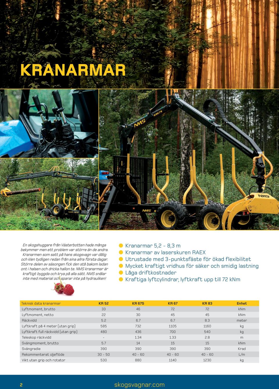 NMS kranarmar är kraftigt byggda och krya på alla sätt. NMS snålar inte med material och sparar inte på hydrauliken!