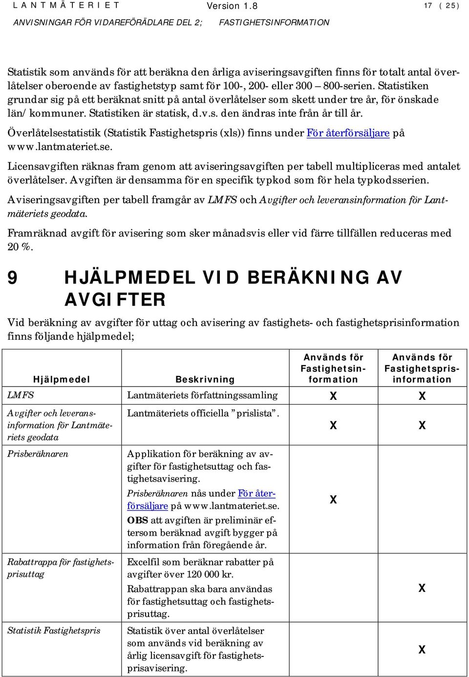 Statistiken grundar sig på ett beräknat snitt på antal överlåtelser som skett under tre år, för önskade län/kommuner. Statistiken är statisk, d.v.s. den ändras inte från år till år.