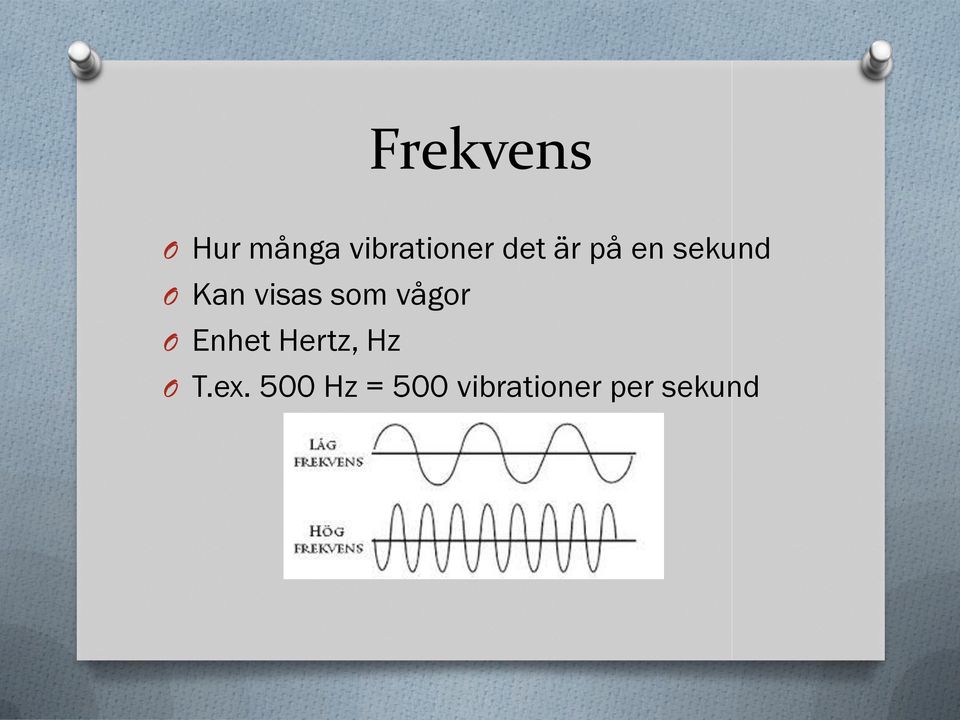 som vågor O Enhet Hertz, Hz O T.