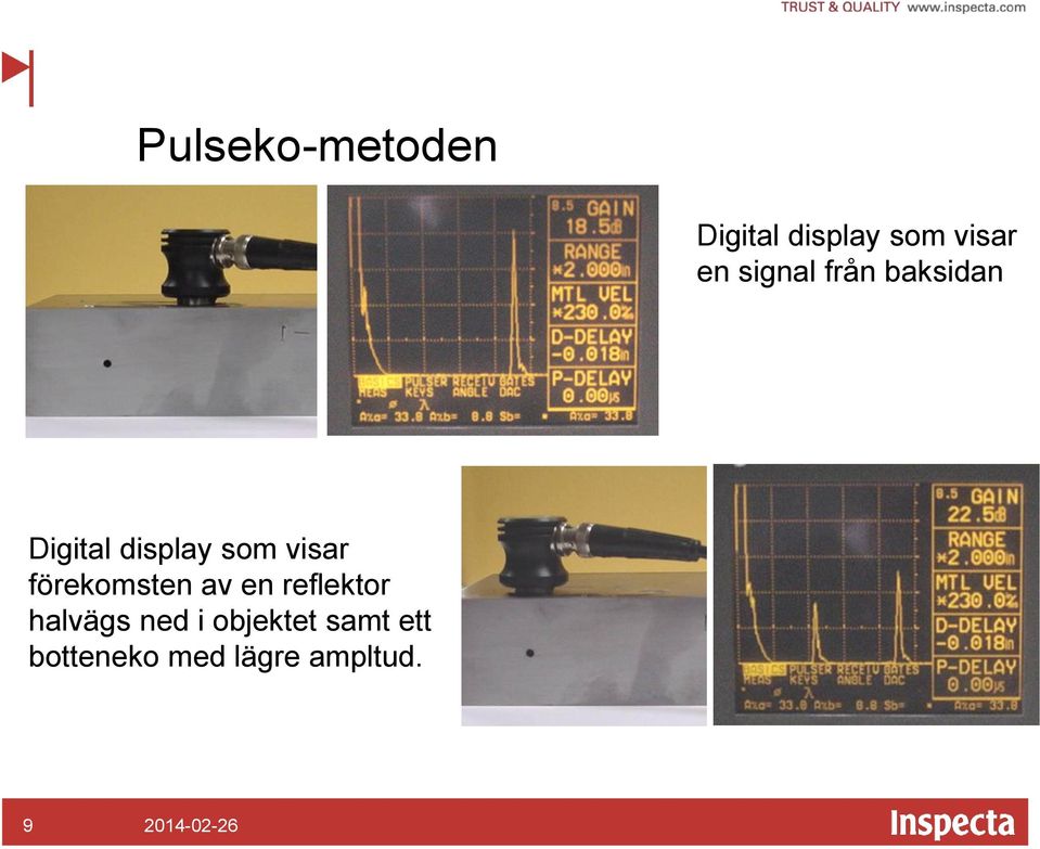 visar förekomsten av en reflektor halvägs ned