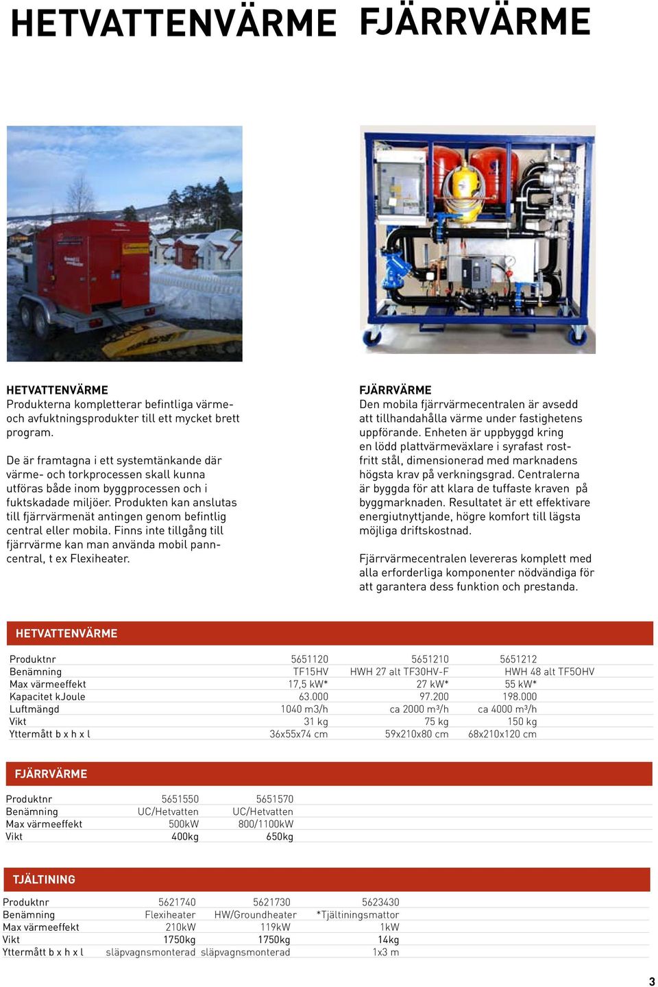 Produkten kan anslutas till fjärrvärmenät antingen genom befintlig central eller mobila. Finns inte tillgång till fjärrvärme kan man använda mobil panncentral, t ex Flexiheater.