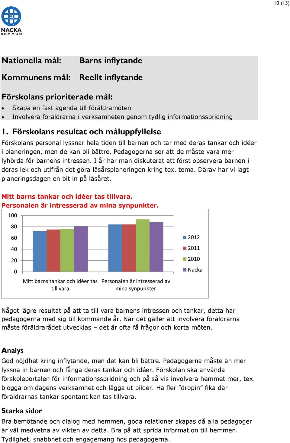 Pedagogerna ser att de måste vara mer lyhörda för barnens intressen. I år har man diskuterat att först observera barnen i deras lek och utifrån det göra läsårsplaneringen kring tex. tema.